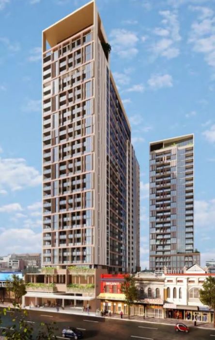 Render of the proposed build-to-rent tower development at 186 Wickham Street, Fortitude Valley.