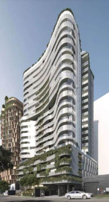 Fluid-form residential tower in Brisbane